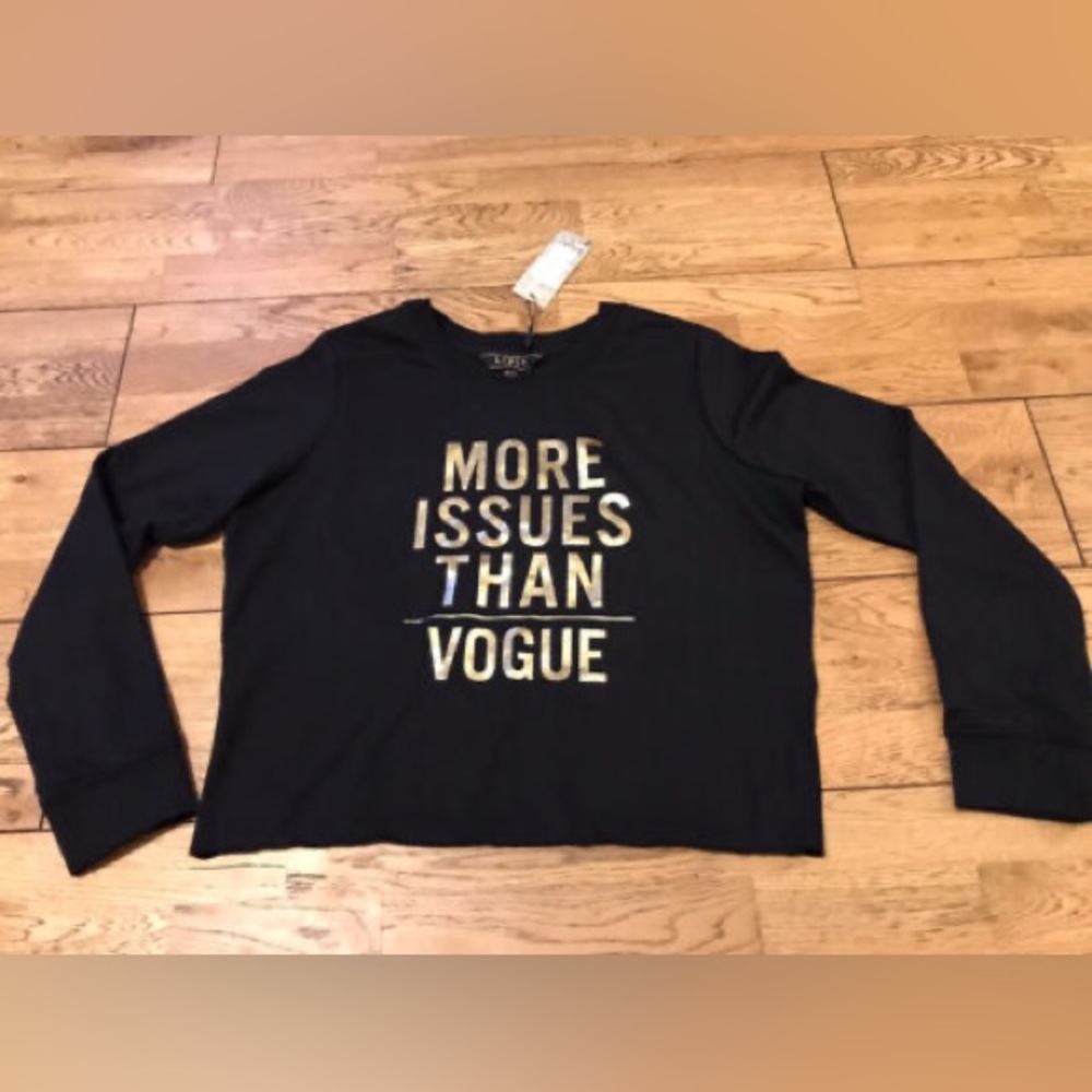 Lipsy Womens 'More Issues Than Vogue' Print Logo Sweat Top
